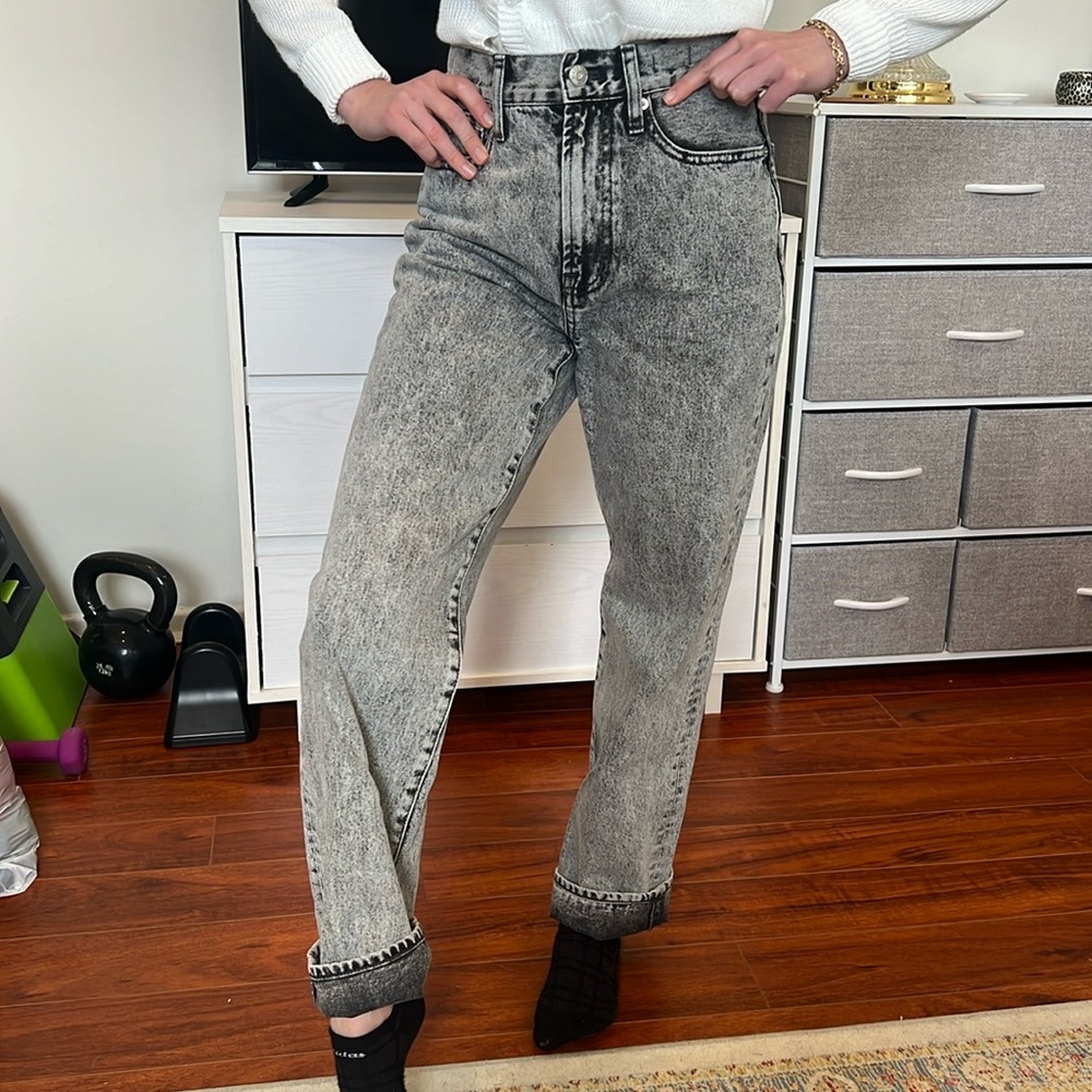 Madewell acid wash the perfect vintage straight jean size 25